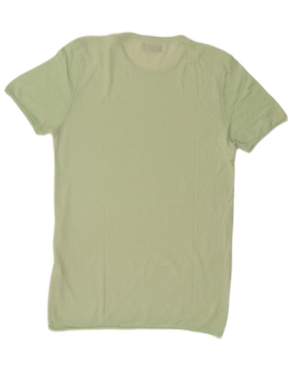 Camiseta masculina Zara Top médio algodão verde
