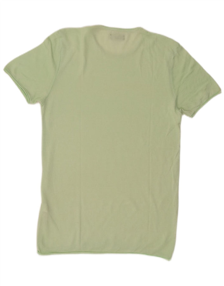 Camiseta masculina Zara Top médio algodão verde