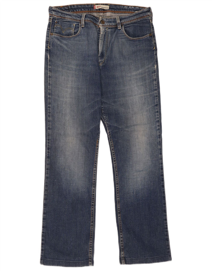 Calça jeans feminina Levi's 627 Straight W34 L30 azul algodão
