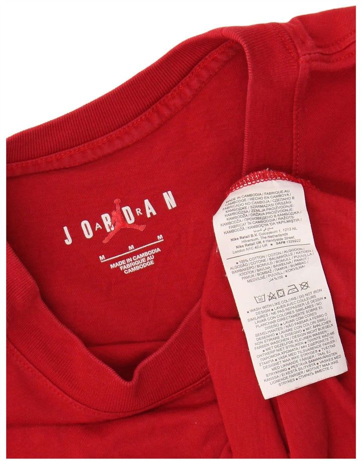 JORDAN Camiseta masculina gráfica Top médio algodão vermelho