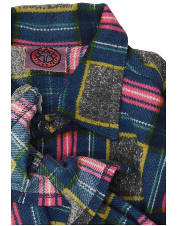 Camisa de lã masculina vintage poliéster geométrico multicolorido médio
