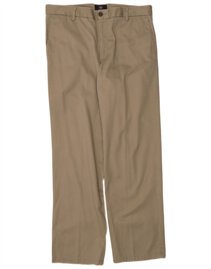 Calça chino reta masculina DOCKERS W36 L34 algodão bege