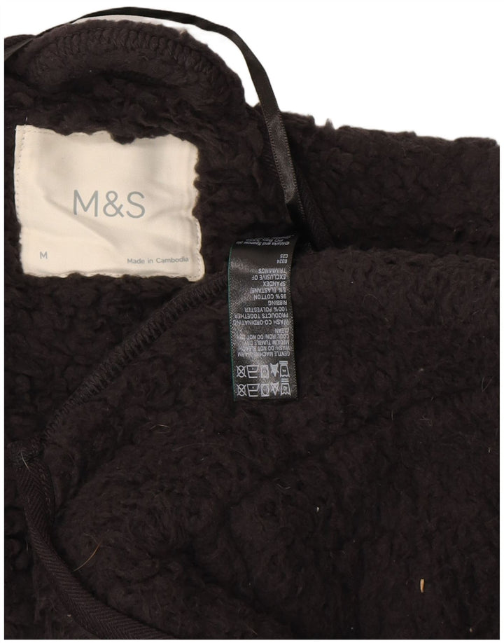 Suéter cardigã feminino longline MARKS & SPENCER Reino Unido 14 médio preto