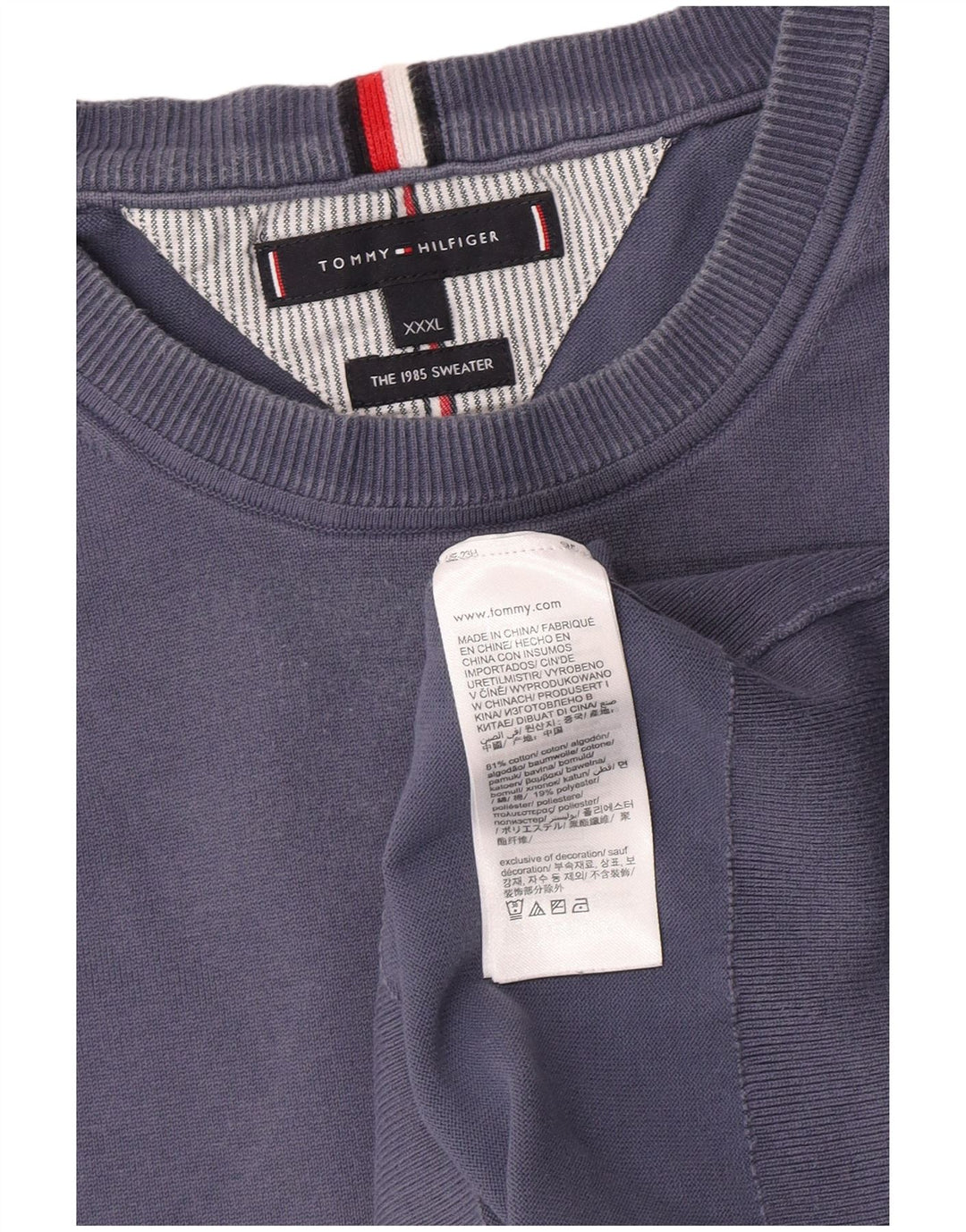 Tommy Hilfiger moletom masculino jumper 3XL algodão azul
