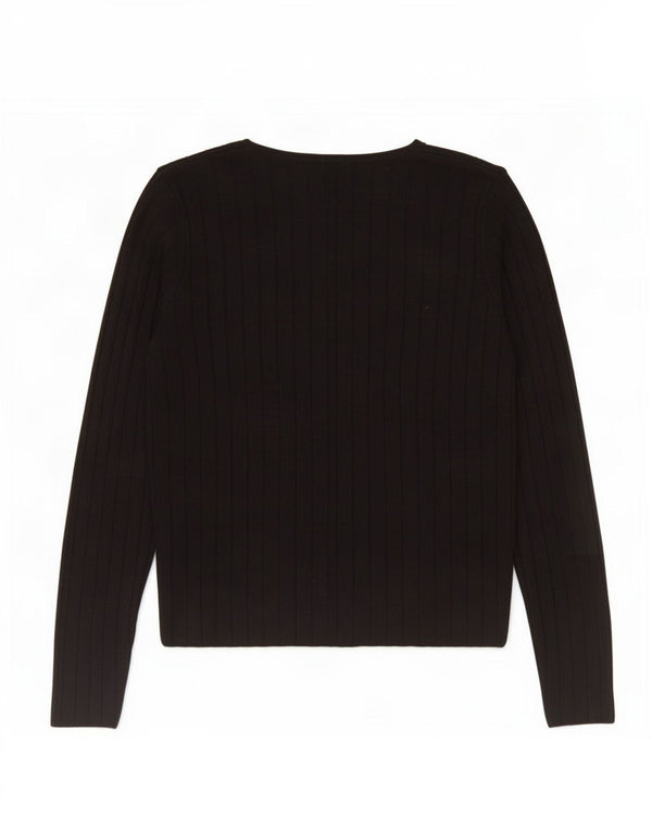 Suéter feminino Topshop com decote em V Reino Unido 12 acrílico preto médio