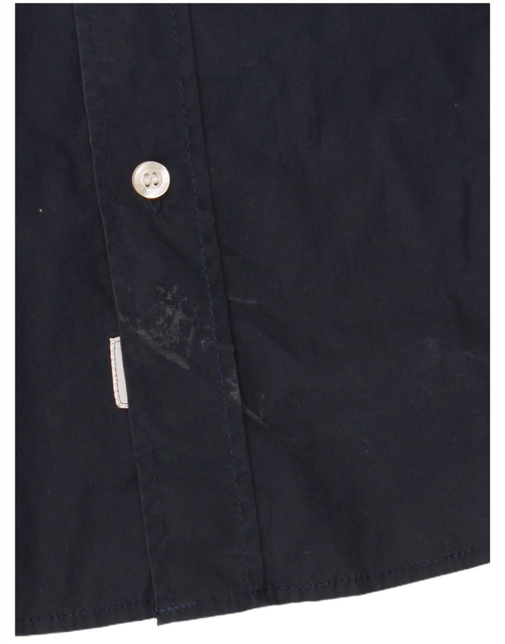 Camisa militar masculina Blauer grande algodão azul marinho