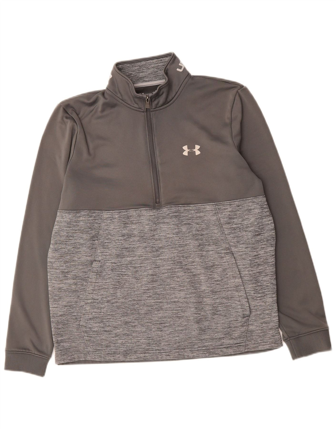 UNDER ARMOUR Mens Cold Gear Moletom Jumper Médio Cinza Colourblock