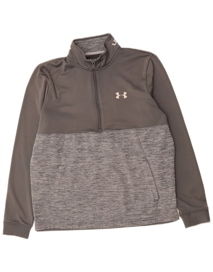 UNDER ARMOUR Mens Cold Gear Moletom Jumper Médio Cinza Colourblock