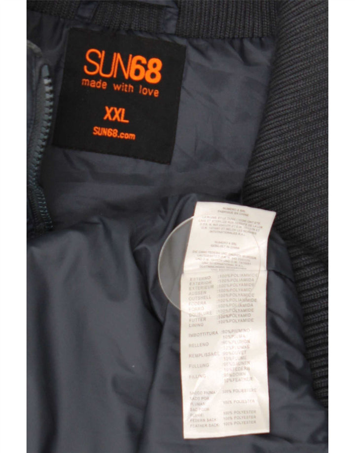 Jaqueta acolchoada masculina Sun68 UK 44 2XL azul marinho poliamida colorblock