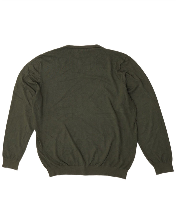 Suéter masculino Zara com gola redonda e viscose cáqui grande