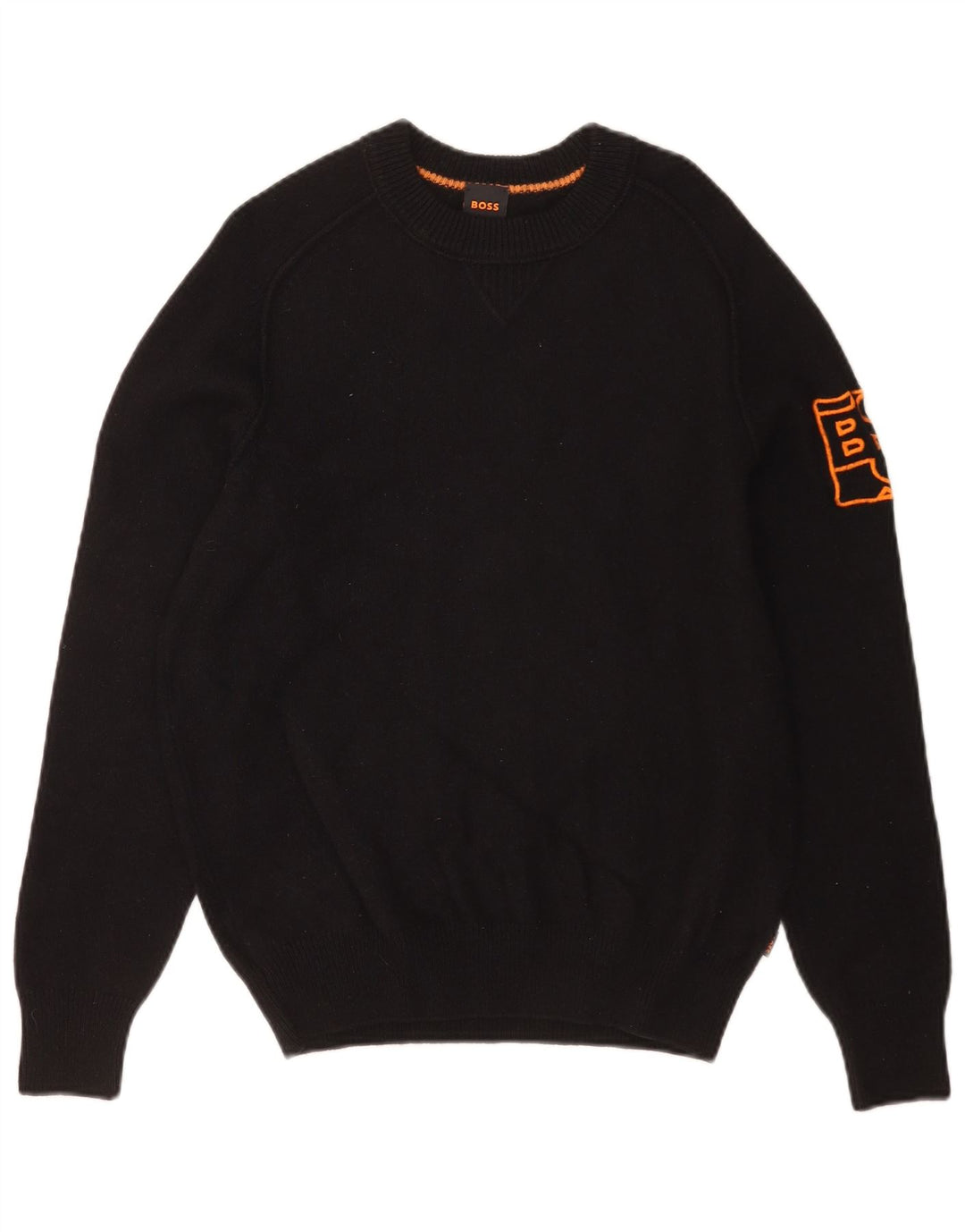 Suéter masculino Hugo Boss com gola redonda e algodão preto médio