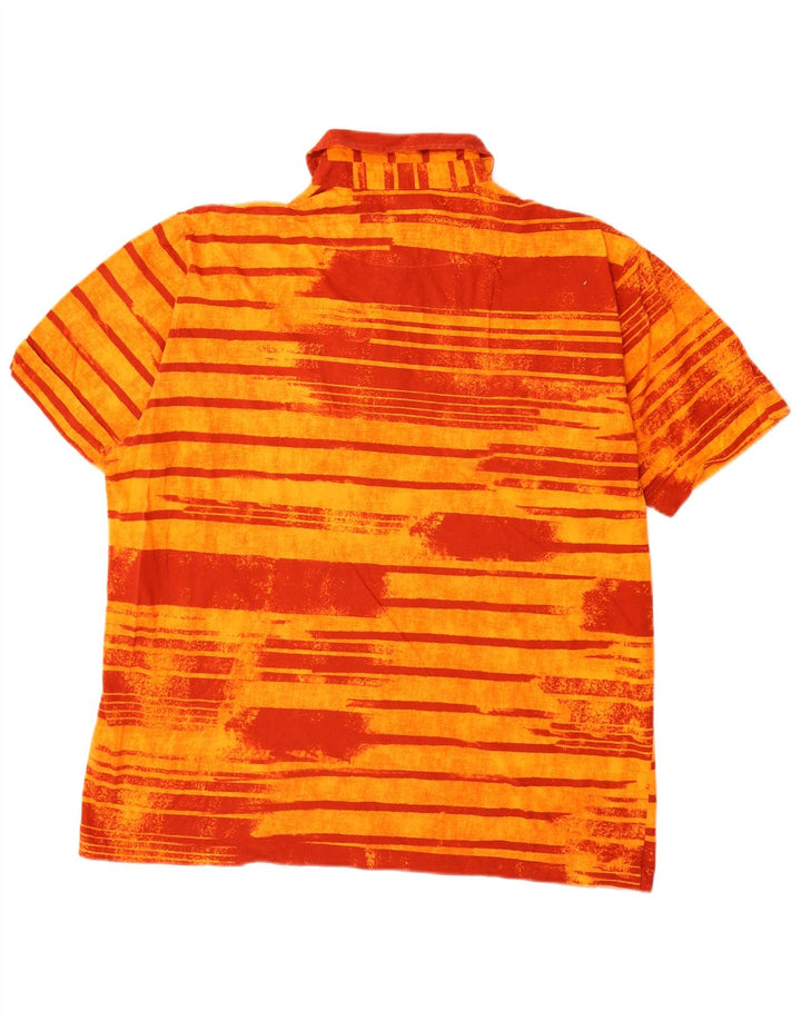 Camisa pulôver masculina de manga curta HUGO BOSS XL laranja listrada de algodão