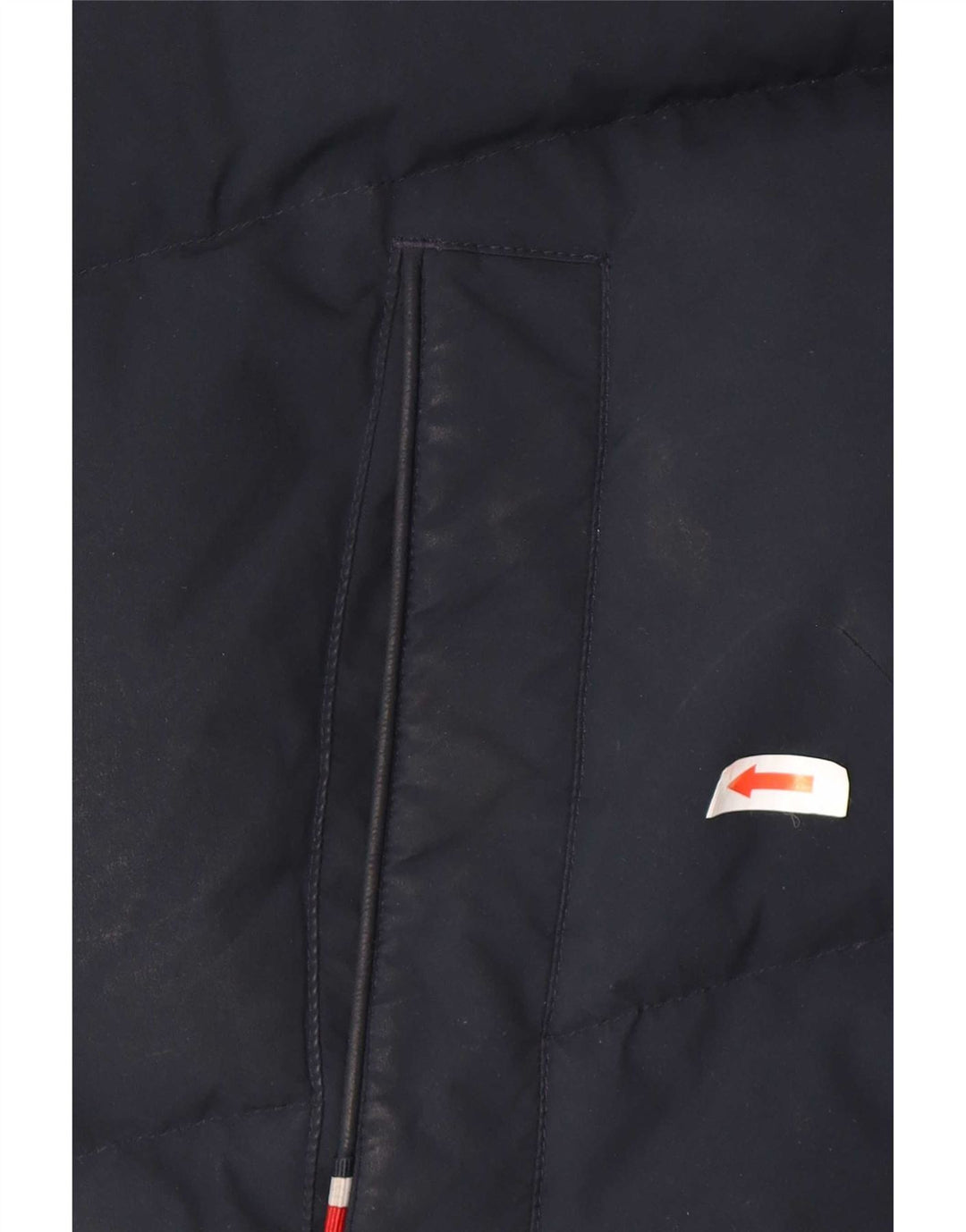 Jaqueta masculina acolchoada com capuz Tommy Hilfiger Reino Unido 38 poliéster azul marinho médio