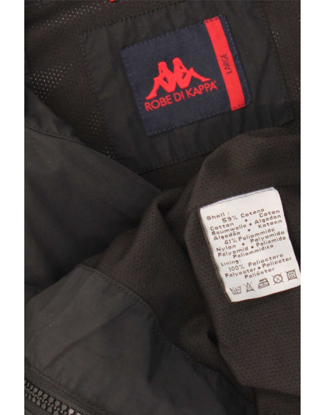 Jaqueta utilitária masculina Kappa UK 40 grande algodão preto