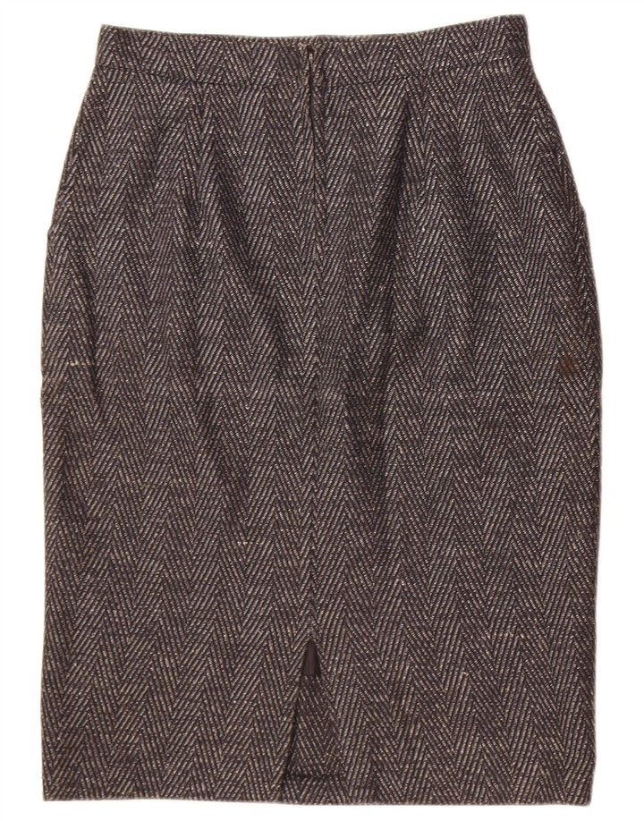 Saia lápis feminina vintage W30 cinza médio Chevron
