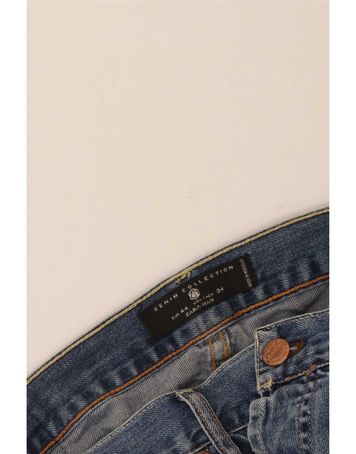 Zara Mens Straight Jeans EU 44 Grande W34 L29 Azul