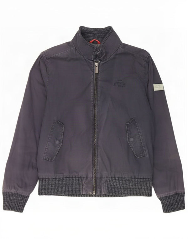 Jaqueta Bomber Sherpa Feminina Superdry Reino Unido 18 XL Azul Marinho Algodão
