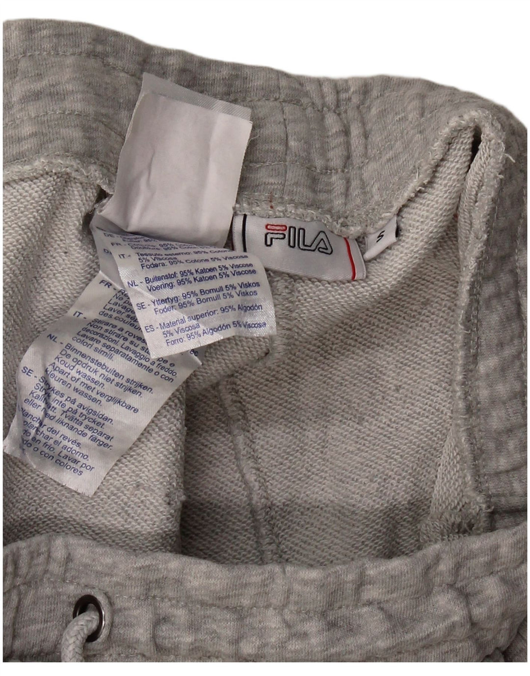 Calça de treino masculina FILA Joggers pequeno algodão manchado cinza