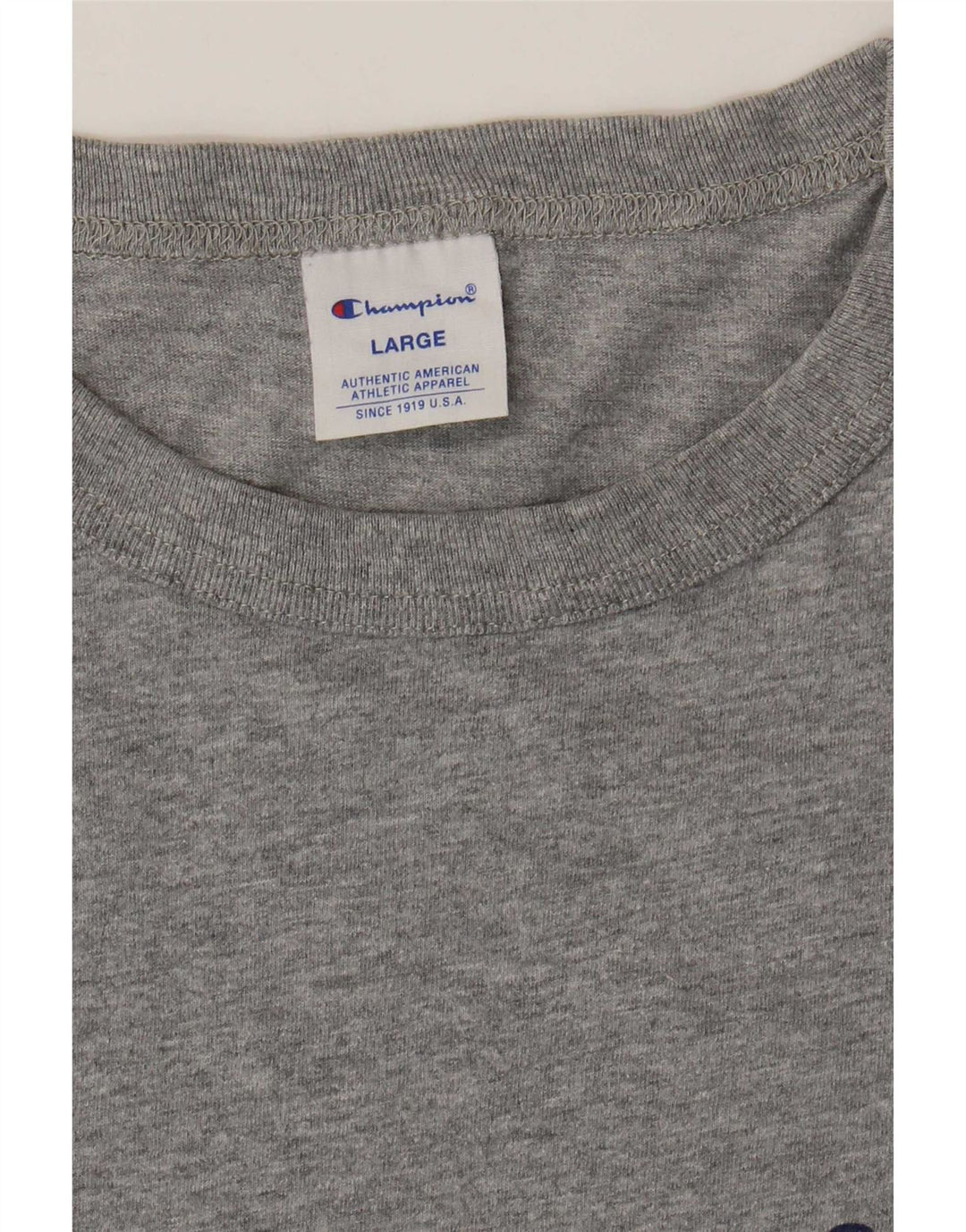 Camiseta masculina estampada Champion grande cinza manchado
