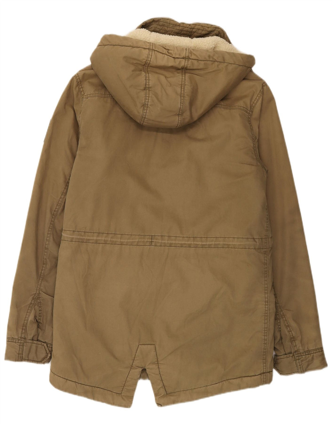 Jaqueta Parka Feminina Superdry com Capuz Reino Unido 16 Grande Algodão Cáqui