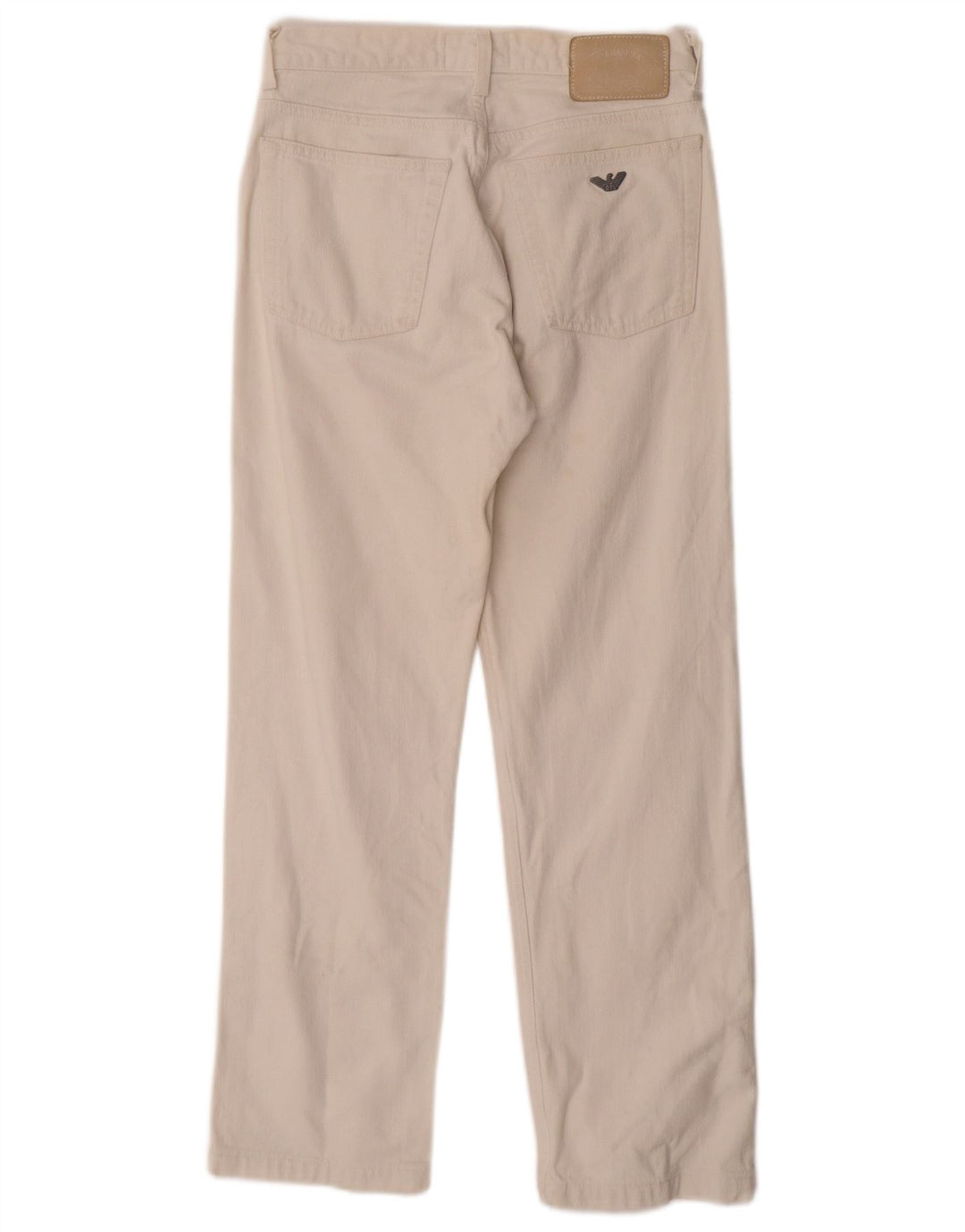 ARMANI Calça masculina reta casual W29 L28 algodão branco