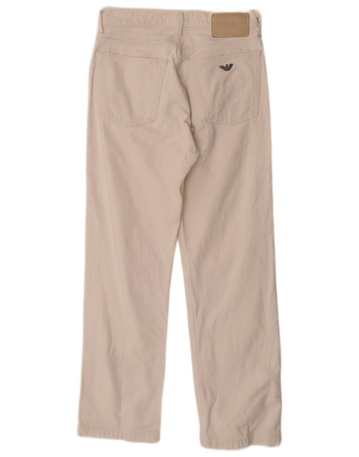 ARMANI Calça masculina reta casual W29 L28 algodão branco
