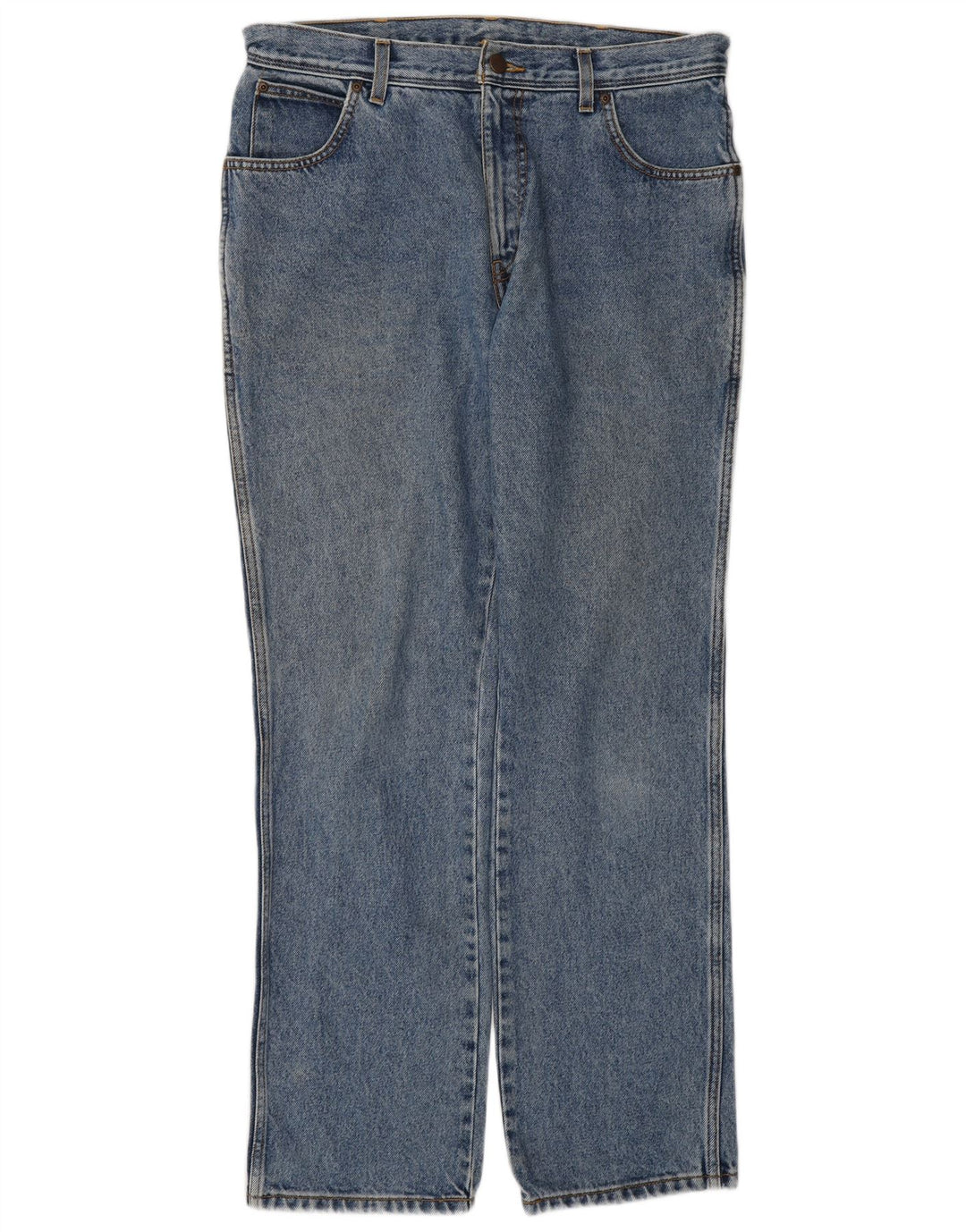 Wrangler masculino regular fit jeans reto W34 L32 algodão azul