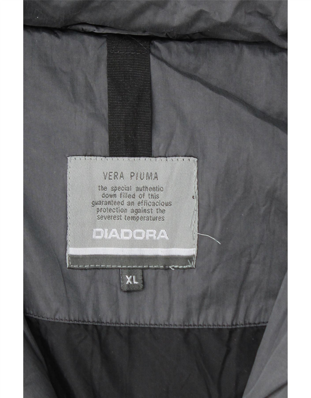 Jaqueta feminina acolchoada com capuz DIADORA UK 18 XL cinza poliéster
