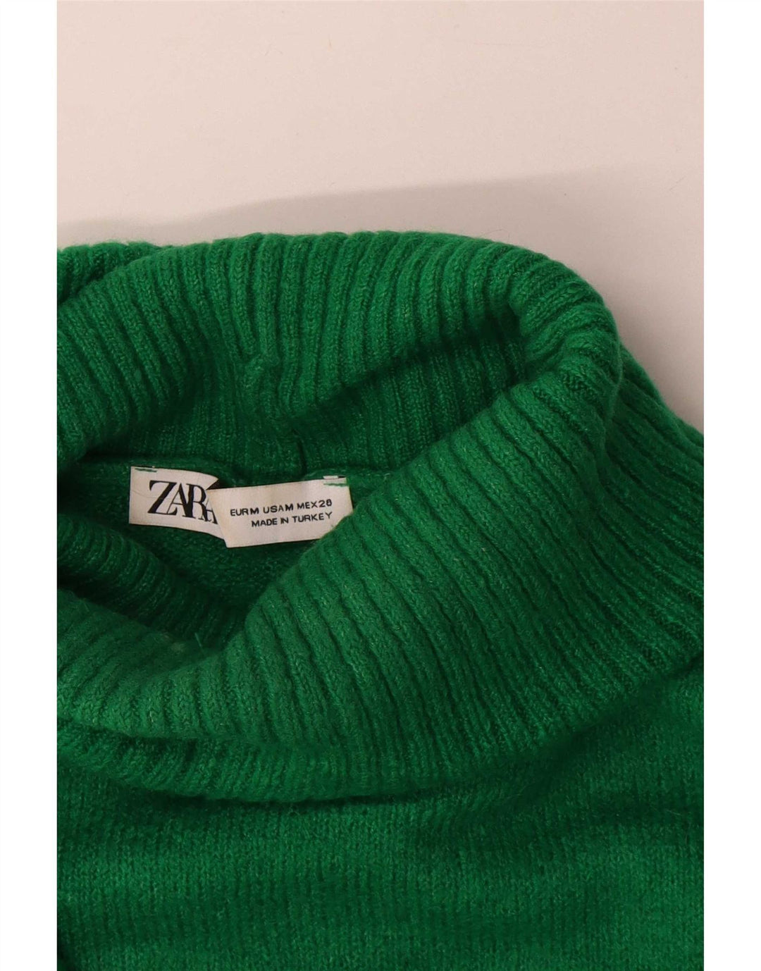 Zara Suéter feminino oversized com gola redonda Reino Unido 14 verde médio