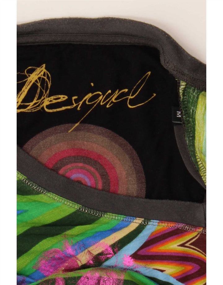 Desigual Camiseta Feminina Gráfica Top UK 12 Média Borboleta Multicolorida