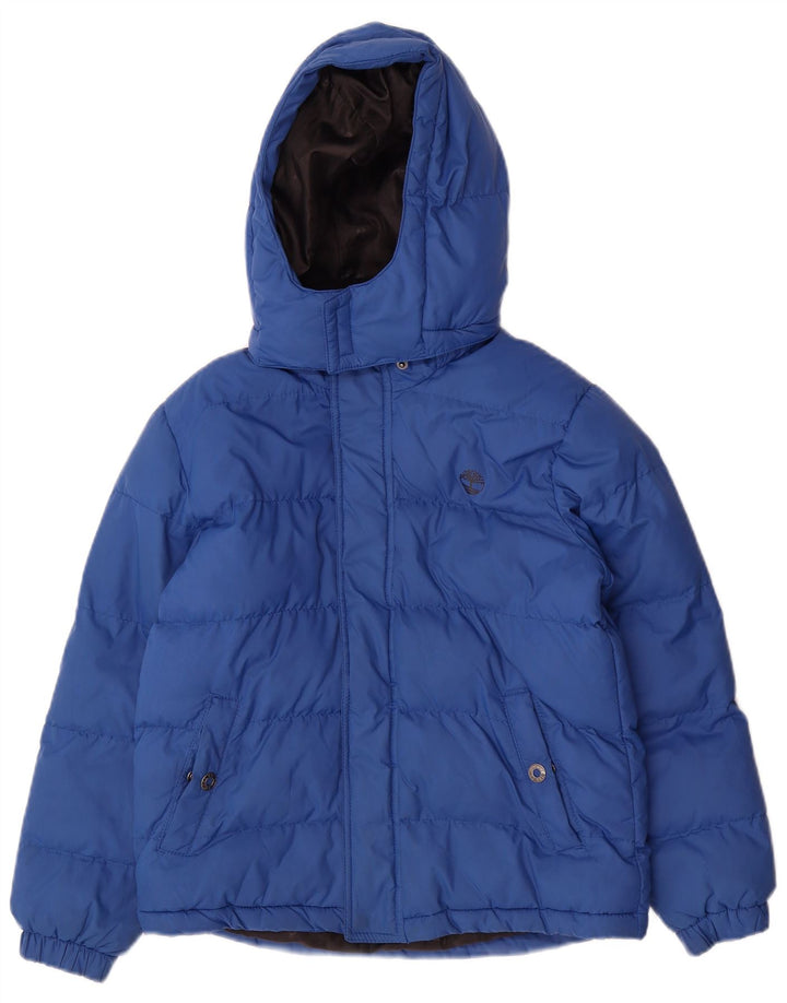Casaco acolchoado com capuz Timberland Boys 9-10 anos azul poliéster