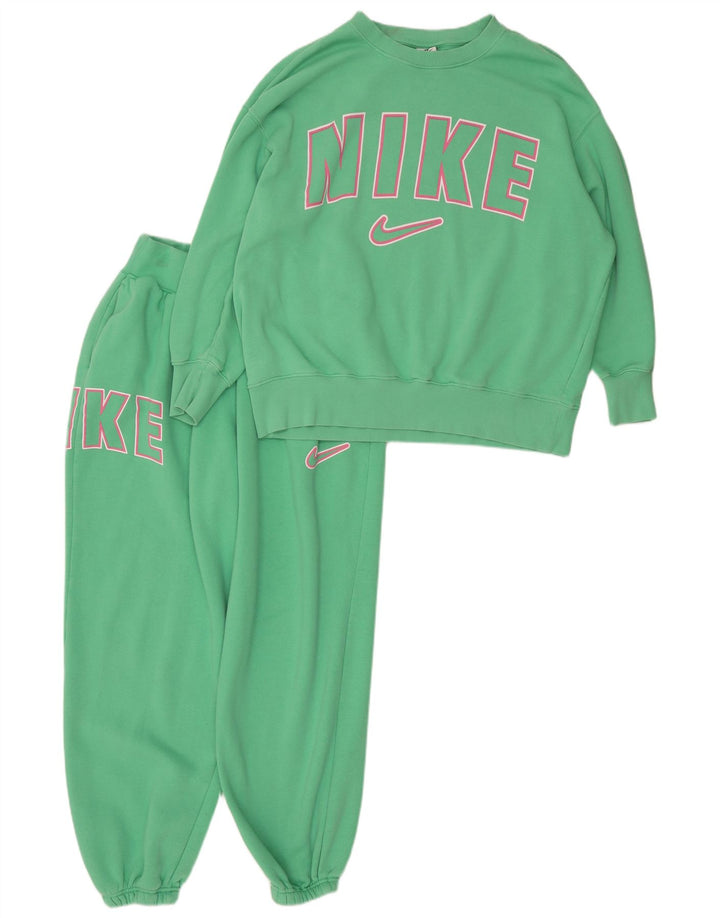 Nike Womens Graphic Oversized Full Tracksuit UK 14 Médio Algodão Verde