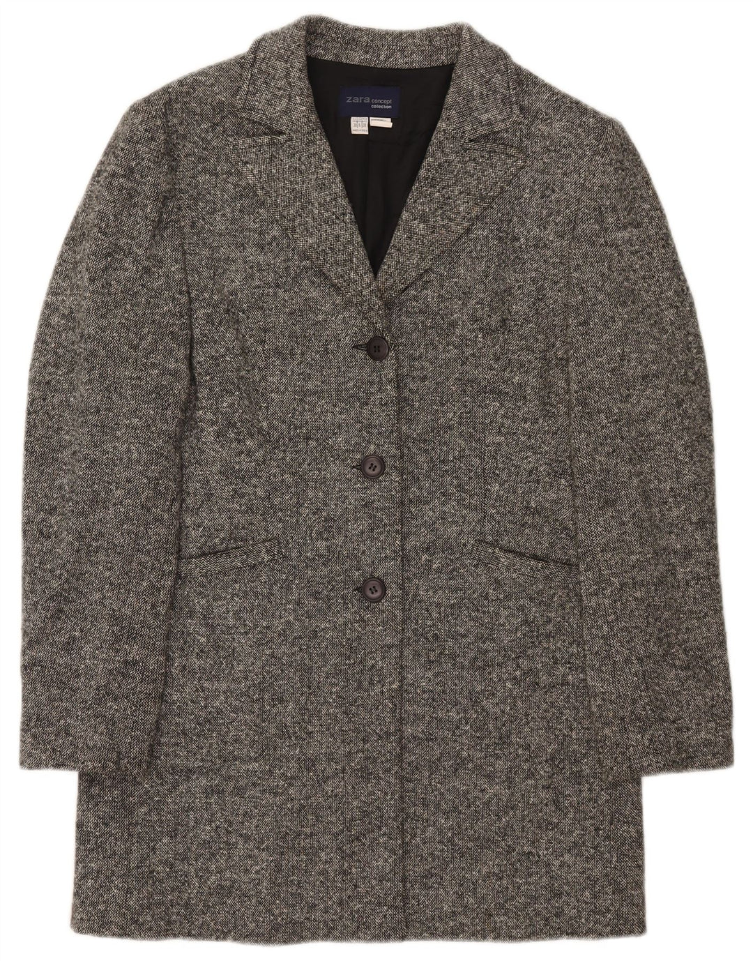 Sobretudo feminino Zara Oversized EU 38 Lã cinza pequena