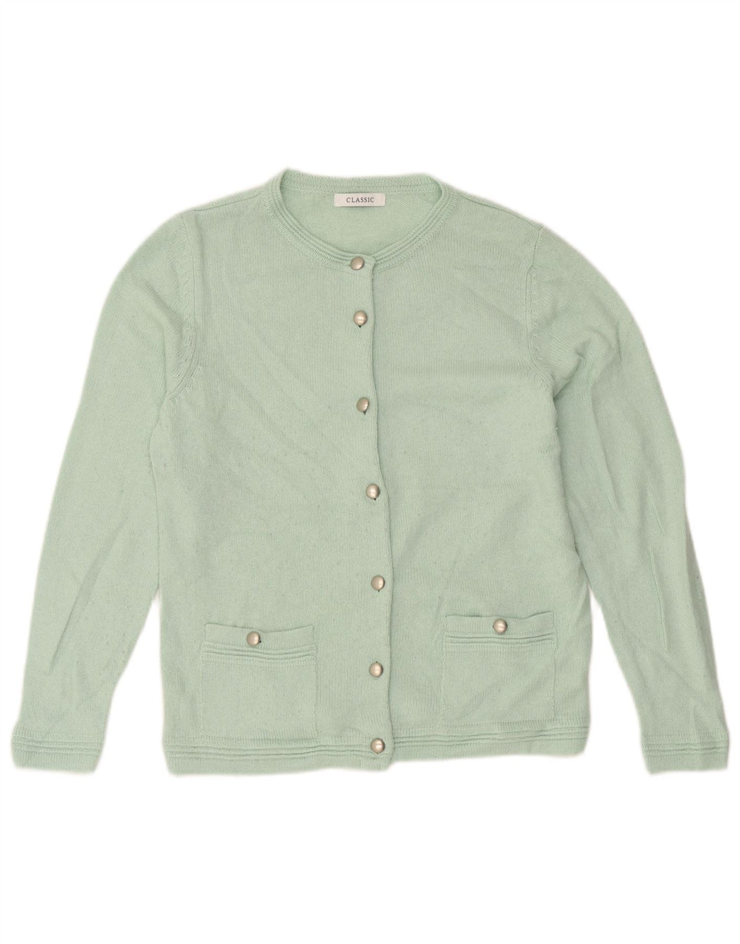 Suéter cardigã feminino Marks & Spencer UK 12 acrílico verde médio