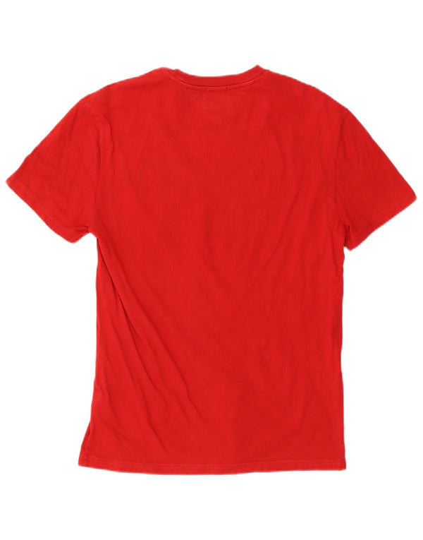 Tommy Hilfiger Camiseta masculina regular fit gráfica top pequeno vermelho
