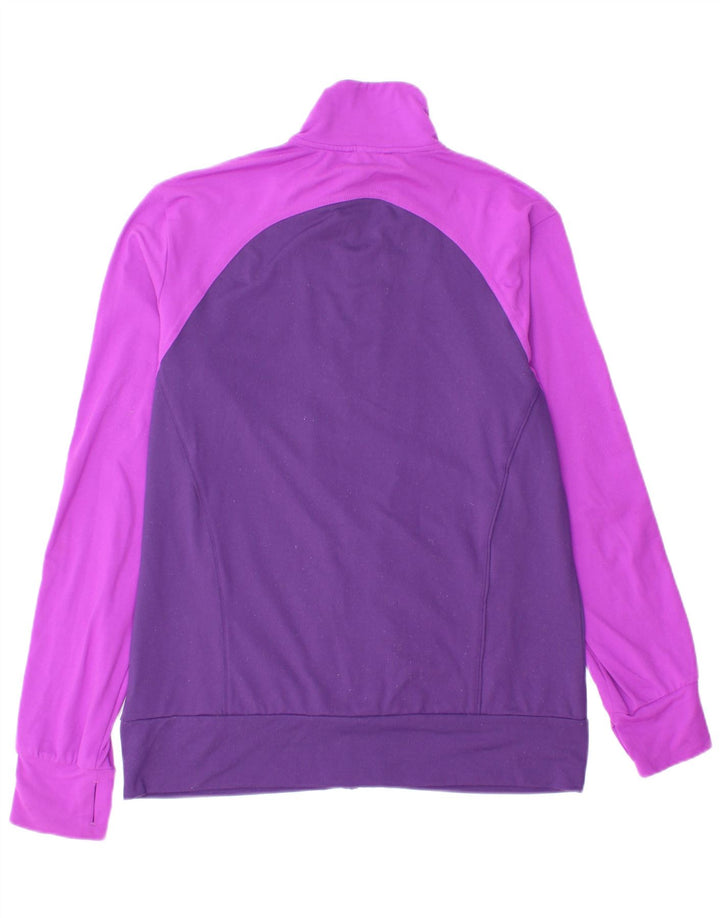 Adidas Womens Tracksuit Top Jacket UK 12/14 Médio Roxo Colorblock