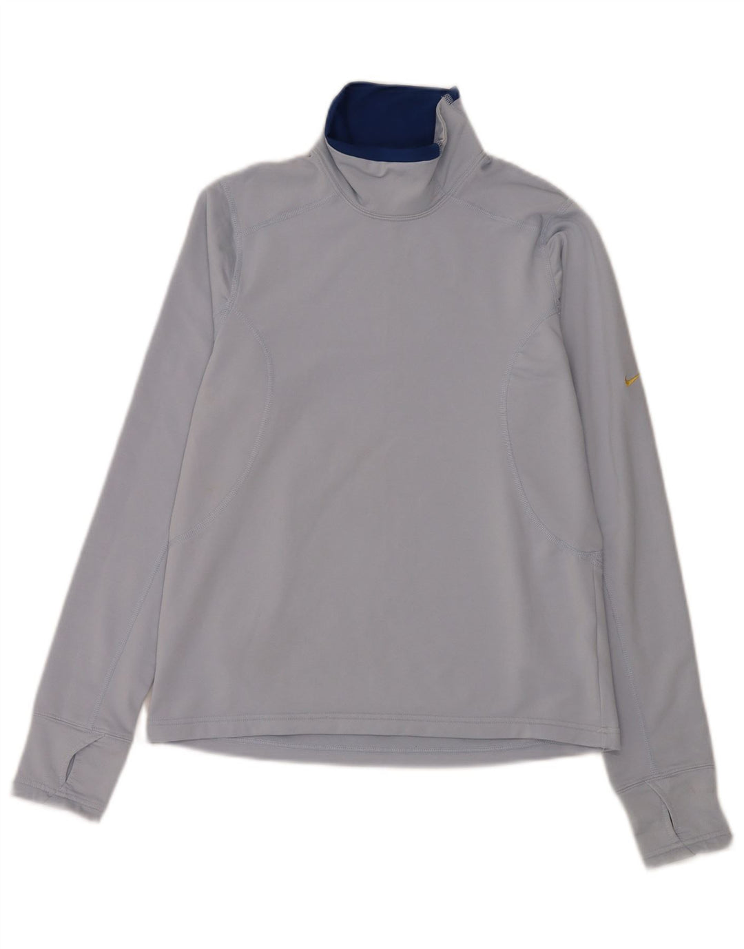 Nike Womens Dri Fit Regular Top Manga Longa US 8/10 Médio Azul Esportes