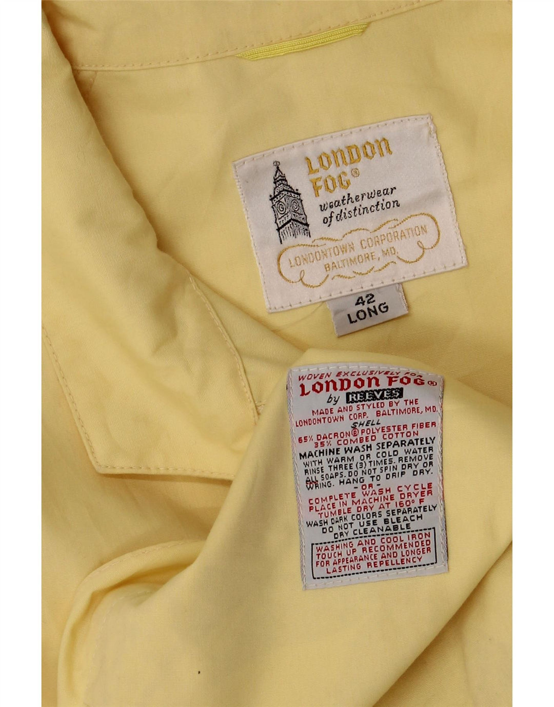 Jaqueta bomber masculina LONDON FOG UK 42 XL algodão amarelo