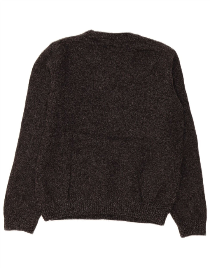 Suéter feminino John Lewis com gola redonda Reino Unido 14 lã de cordeiro cinza médio