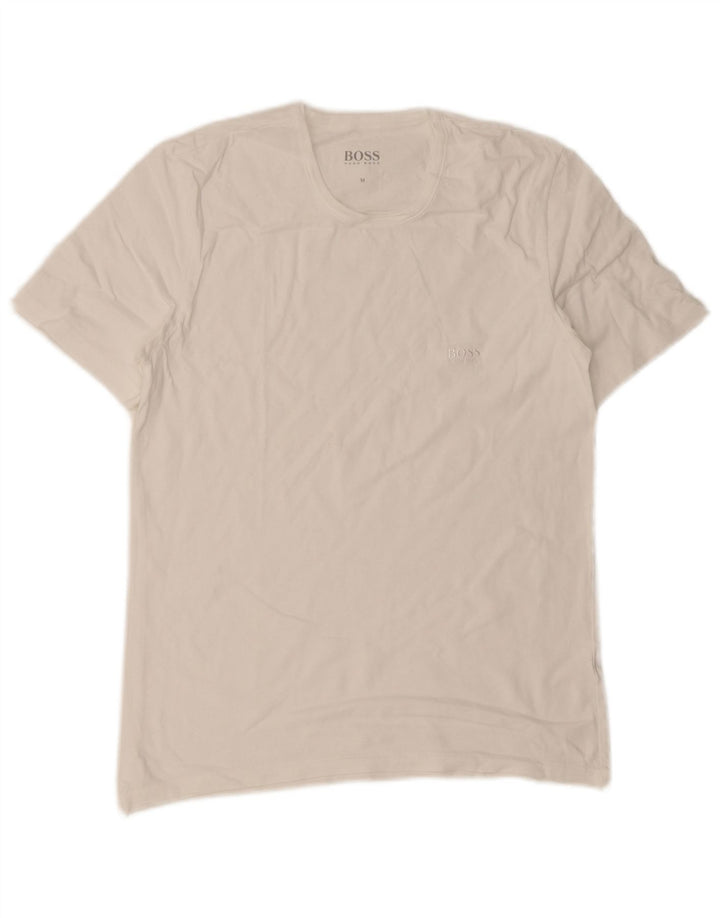Camiseta masculina Hugo Boss Top Médio Branco