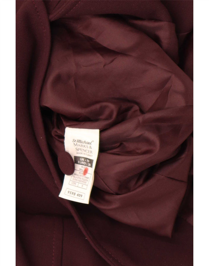 Jaqueta Blazer Longline Feminina Marks & Spencer Reino Unido 10 Pequena Borgonha