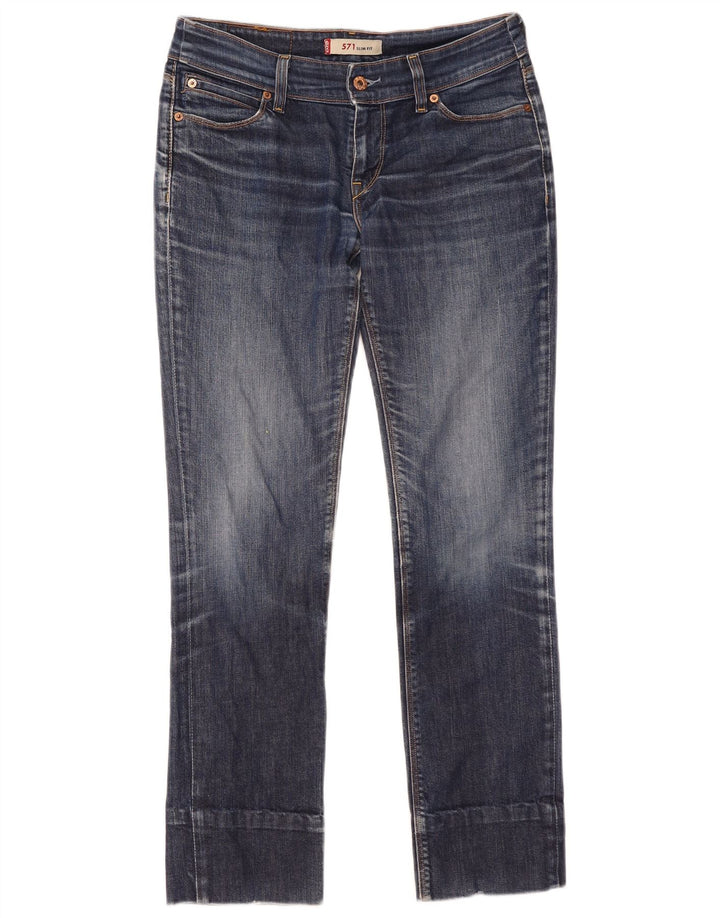 Calça jeans feminina Levi's 571 Slim W31 L29 azul algodão
