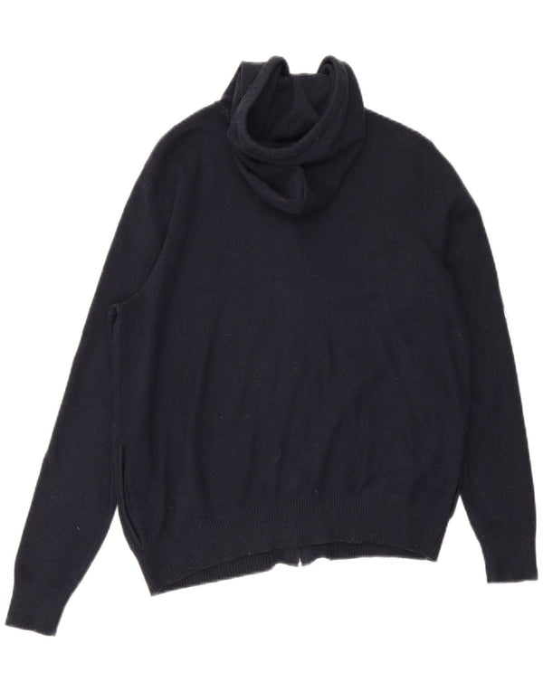 Suéter feminino com capuz e zíper Marks & Spencer Reino Unido 12 médio azul marinho