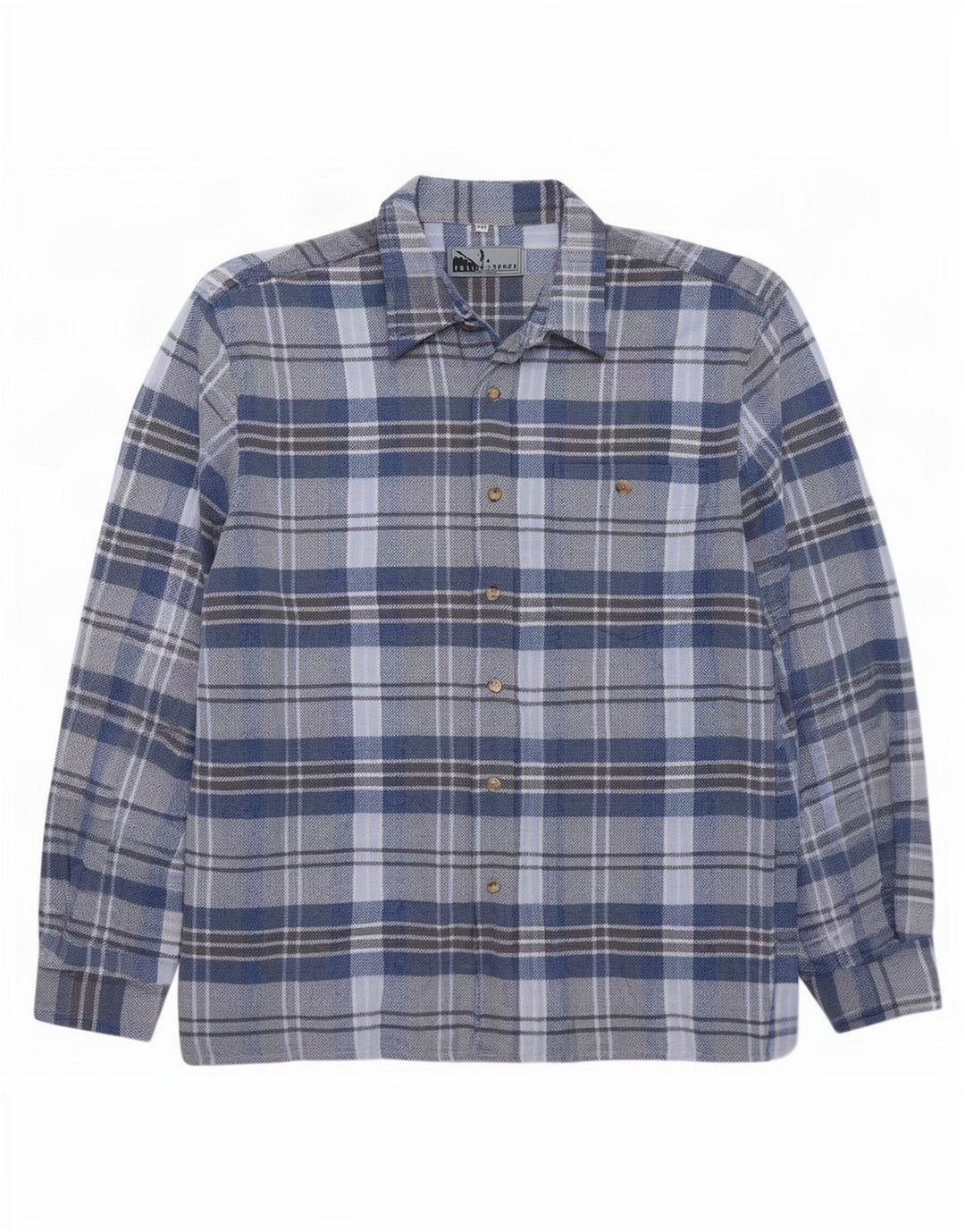 Camisa masculina de flanela Fellini 2XL algodão xadrez azul