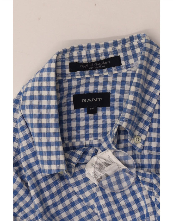 Camisa masculina Gant Regular Fit de algodão guingão azul médio