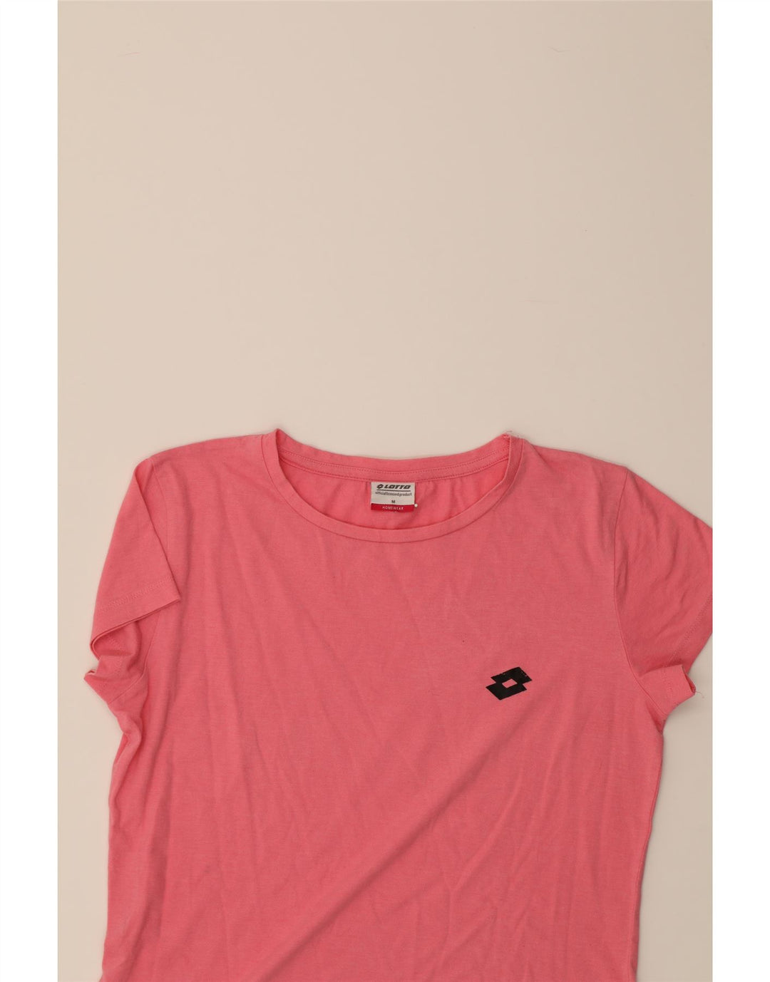 LOTTO Womens T-Shirt Top UK 12 Medium Pink Cotton Vintage Lotto and Second-Hand Lotto from Messina Hembry 