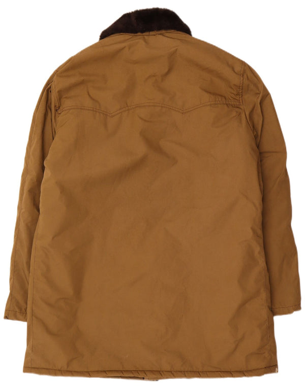 Sobretudo Sherpa masculino vintage IT 52 XL algodão marrom