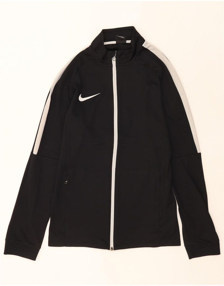 Nike Mens Dri Fit Tracksuit Top Jacket Pequeno Preto Colourblock Poliéster