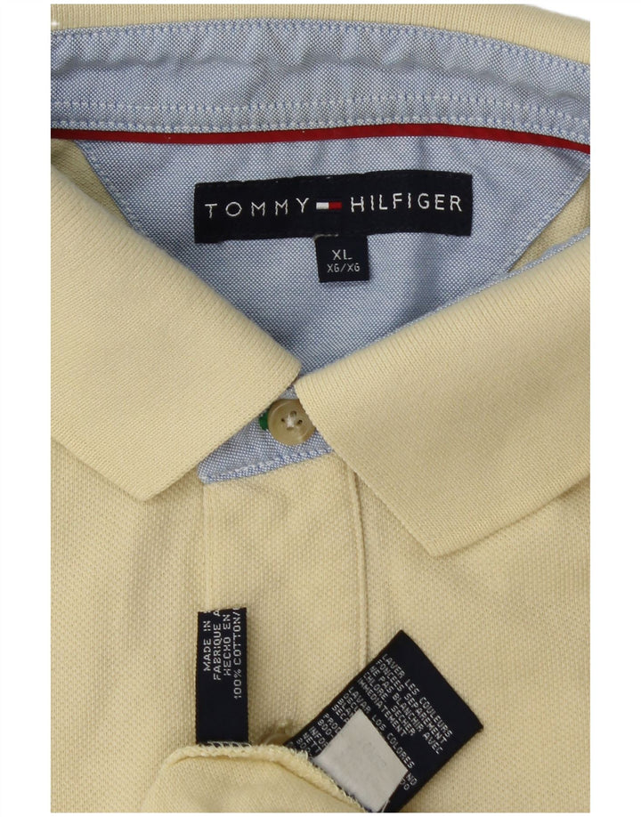 Camisa polo masculina Tommy Hilfiger XL algodão amarelo