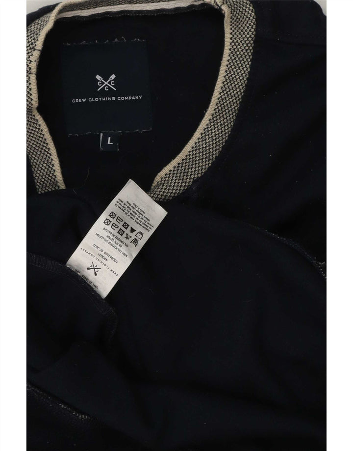 Crew Clothing Mens Moletom Jumper Grande Poliéster Colourblock Azul Marinho